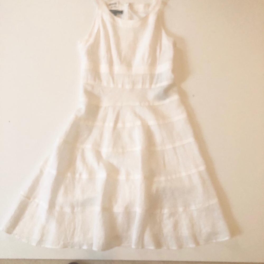 White Linen Sleeveless Dress